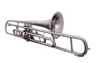 Trumbone New Elegant  Nickel Bb Flat 3 Valve Trumbone Free Case mouthpiece