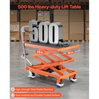 47 2  Hydraulic Lift Table Manual Double Scissor Lift Cart 500 Lbs Non-slip Pad