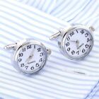Stylish Gentleman Jewelry Brass Novelty Clock Cufflinks Cuff Links Wedding 2pcs