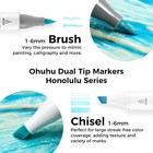 Ohuhu 96 Colors Alcohol Pastel Markers Double Tipped Brush chisel Refillable Ink