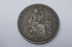 Peru 1915 Seated Liberty 1 2 Sol Silver Coin