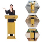 47 7  Wood Conference Podium Pulpit Lectern Church Presentation Stand W  Wheel