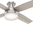 Hunter Fan 52 Inch Low Profile Brushed Nickel Ceiling Fan With Light And Remote