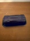 Cobalt Blue Glossy Glass Covered Butter Dish W  Lid  Rectangular Geometric