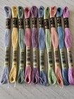 Dmc Cotton Embroidery Floss Thread lot Of 10 Skeins rainbow pastel Color Set