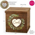 Rustic Brown Wood Wedding Card Box - Personalizable Heart - Gift Box Reception