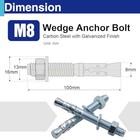 10pcs 5 16  X 4  Concrete Anchor Bolts  Carbon Steel Wedge Anchors 5 16    