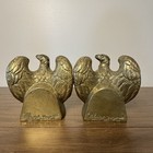 Vintage Colonial Virginia Hamilton Cast Brass 1776 Eagle Bookends Library Decor