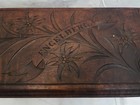 Vintage Hand Carved Engelberg Family Folding Foot Stool Rest Portable Bench Rest
