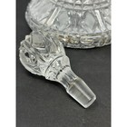 Vintage Cut Glass Ships Decanter With Faceted Stopper Clear Barware 11 5 Inch