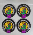 Vtg Lot Of 4 Coors Light ask Me How You Can Become A Cool Ghoul button halloween
