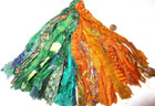 Big Lot Pure Silk Vintage Sari Tassels Skeins Set 9 Colors 225 Strands 9  Ds225