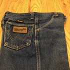 Vtg 70s Size 12 Kids Distressed Denim Wrangler Straight Leg  Jeans Nice