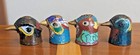 Miniature Bird Cloisonne Vintage Brass Enamel Chinese Animal Figurine Thimble