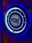 Pure Oil Gas Station Garage Man Cave Store Neon Style Retro Led Clock Sign