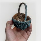 Primitive 19th Century Xs Hand Woven Wicker Basket W Original Faded Blue Paint