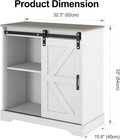 Sliding Barn Door Buffet Sideboard Storage Cabinet Coffee Bar Kitchen Farmhouse