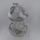 Vintage Glass Teddy Bear Piggy Bank  5 5    Tall 1970 s Baby Room Anchor Hocking
