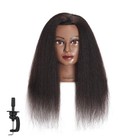 100  Real Hair Cosmetology Mannequin Head Practice Training Female Black Clamp