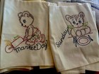 Set Of 6  Embroidered Bear Tea Towels   Never Used  Non Smoking Home 