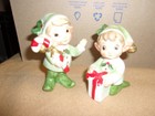 Vintage Pixie Elves Christmas Made In Japan Set Of Two