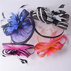 Handmade Womens Sinamay Fascinator Headband Feather Hat Cocktail Party Show A268