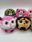 Ty Puffies Beanie Balls Mini 3    Plush Glitter Eyes Bean Bag Lot Of 6