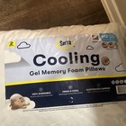 New   Serta Cooling Gel Memory Foam Rectangular Pillow White For Bedroom
