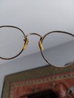 Old 1930s Oval Curved Wire Gold Colored Antique Bi-focals Eye Glasses-4 5  Long