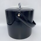 Vintage Georges Briard Vinyl Ice Bucket With Lid Black Mcm Retro