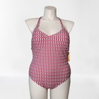 Kona Sol Swimsuit Womens 14 Red Blue One-piece Medium Coverage New