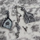      Giraffe      Jewelry Set Earrings Necklace Brooch Box Torino Pewter  9