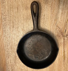 Antique Cast Iron Skillet  3 Fry Pan Griddle Stamped Vintage Metal Primitive 6 