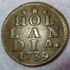 High Grade  Certificate Authenticity 1739 Colonial New York Penny Copper Holland