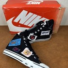 Vtg 1980 s Nike Hoop High Black patch 2 5 Youth Ds Canvas 7882 Shoes Kids