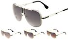 Oversized Square Pilot Style Sunglasses Metal Retro Gold Frame Men Women Fashion