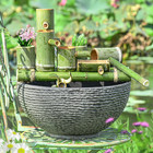 Ash Black Resin Outdoor Low Bowl Planter Bird Bath 15 6 Inches Water Lily Pots