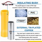 100pcs 12-10 Gauge Vinyl Fully Insulated Copper Wire Butt Connectors Yellow New