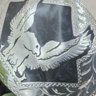 Vintage Silver   Brass Engraved Eagle Belt Buckle Award Design Medals 1970s