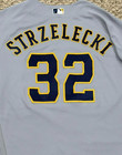 Strezelecki Size 46  32 2023 Milwaukee Brewers  game-used  Jersey Road  350 Mlb