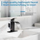 Black Matte Bathroom Sink Faucet Vanity Waterfall Single Handle Mixer Basin Taps