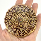 Vintage Stratton Compact Case Powder Mirror England Red Gold Scallop Edges Read