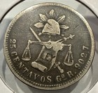 1886 Go 25 Centavos Mexico Silver 25c Coin Guanajuato Mint - Vf Detail