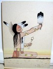 2 Pcs Native American Kiowa Harold Spottedbird Pen   Pencil Color Art Drawings