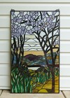 20  X 33 5  Tiffany Style Stained Glass Window Panel Dawn In Valley  Tmm31