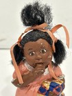 Erma N  Lee Black Americana Figurine Girl-sucking Thumb Handcrafted Folk Art Vtg