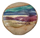 Signed Swick Klickitat Studio Art Pottery Spoon Rest Purple Blue Round 5 5   