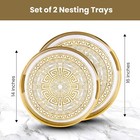 Sint Vintage Round Serving Tray With Handles- Pack Of 2