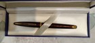 Waterman Marble Red Metal Gold Plated Trim Roller Ball Pen France 