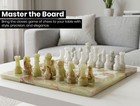 Elegant Green Onyx   White Marble Chess Set Luxury Coffee Table Decor Game
